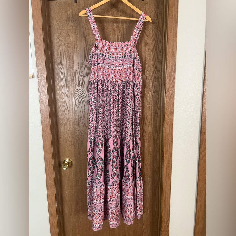 Knox Rose Pink and Blue Patterned Maxi Dress